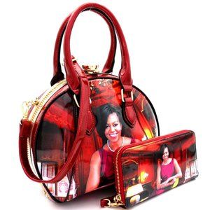MICHELLE OBAMA JEWEL TOP SATCHEL WALLET SET